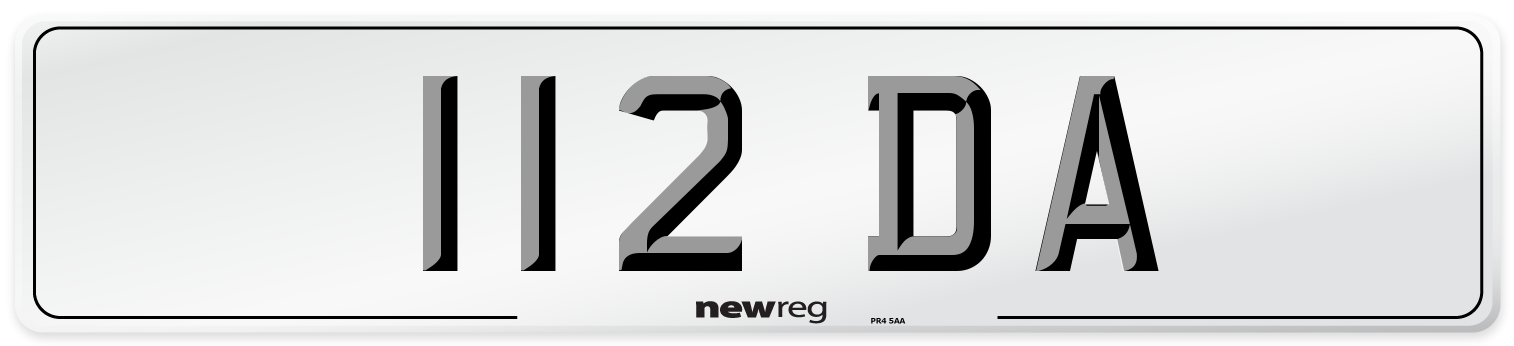 112 DA Number Plate from New Reg